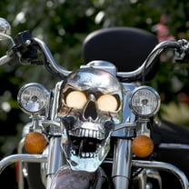 Motorcycle Skull Headlight,Universal Handmade LED Motorcycle Skull Lamp,Motorcycle Skull Front Head Light, for Motorcycle Decorations