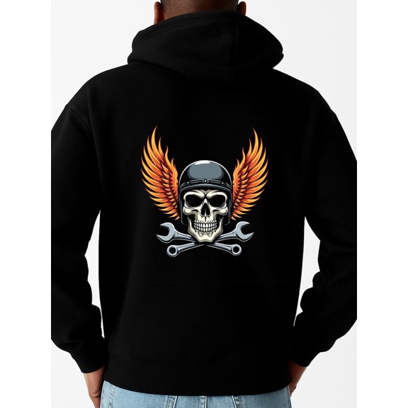 Motorcycle Skull graphic hoodies fire skeleton men's polyester black New Spring and Autumn Season Printed Hoodie in Style spring idk 3d Unique Design Unisex Shirt Graphic Tee tshirts