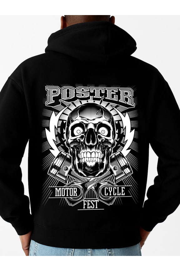 Motorcycle Skull graphic hoodies skeleton for men long sleeve black Clothing For Autumn Winter comfortable fire idk Trendy Unisex Shirt Printed tshirts Vintage Unisex Shirt Graphic Tee tshirts