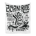 thumbnail image 1 of Motorcycle Soft Flannel Fleece Throw Blanket, Born to Ride of the Road Messages Grunge Biker Culture Monochrome, Cozy Plush for Indoor and Outdoor Use, 50" x 70", Black and White, by Ambesonne, 1 of 5