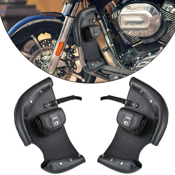 Motorcycle Soft Lowers Chaps Leg Warmer Wind Deflectors Engine Guard Leather Bag Compatible With For Indian 2014-2023 Made of high-quality Synthetic Oxford