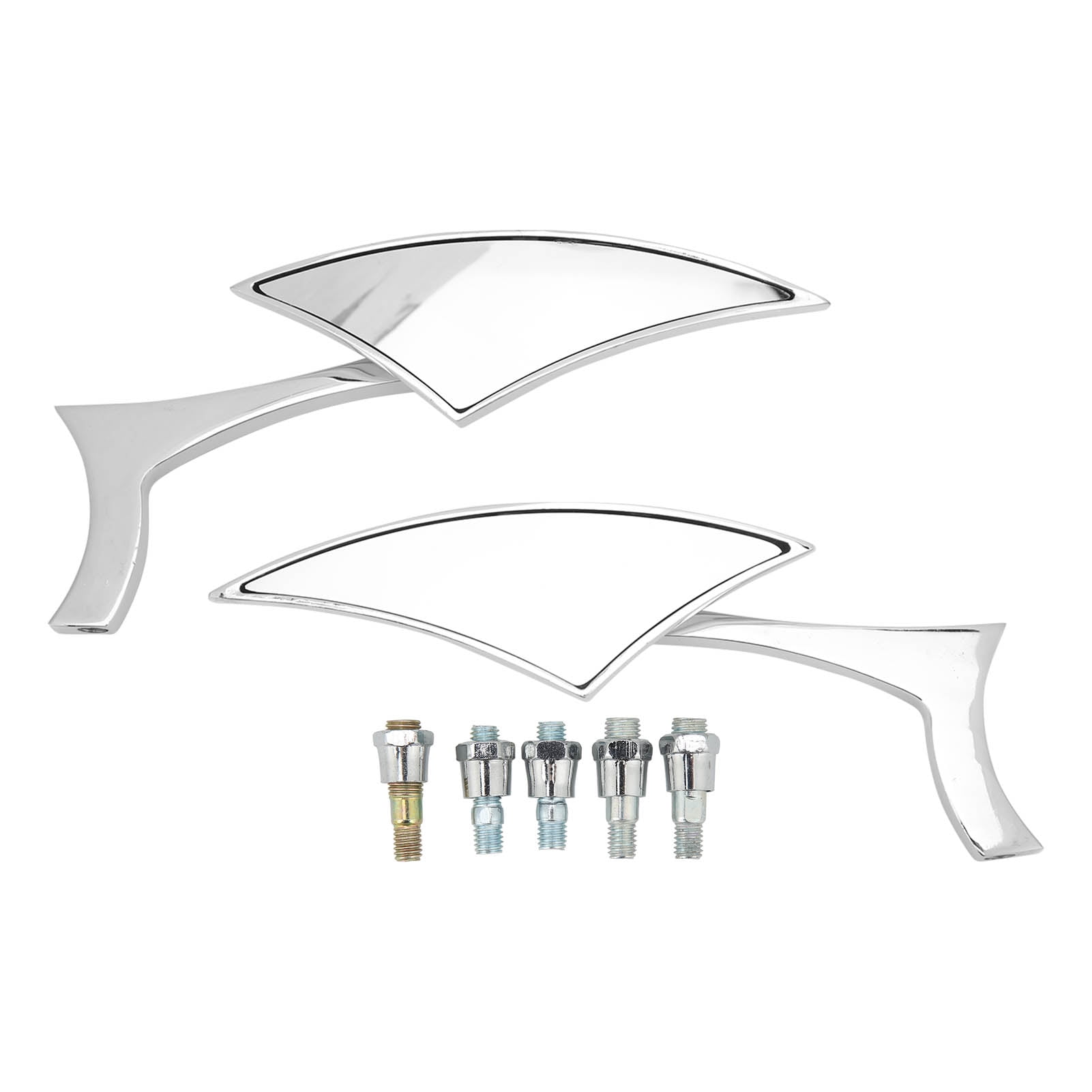 Motorcycle Spear Blade Mirrors 180 Degree Adjustable Rear View Side