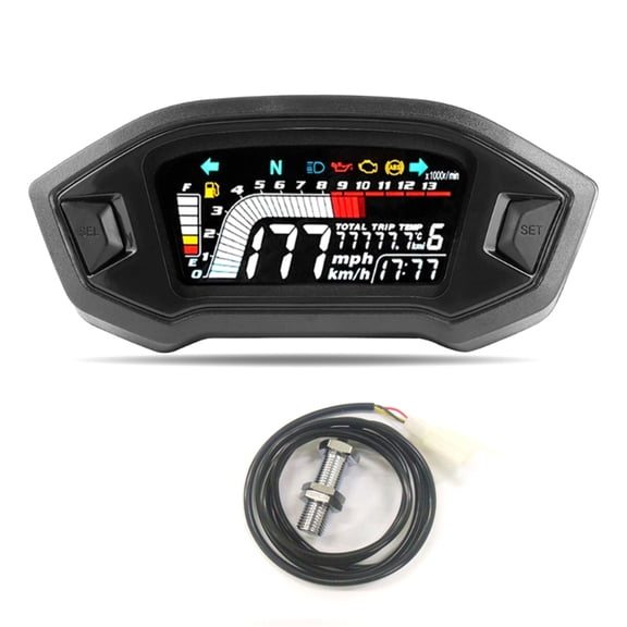 Motorcycle Speedometer Gauges Motorcycle Meter Speedometer Digital OdoMeter Electric Motor Bike Tachometer Temp Display