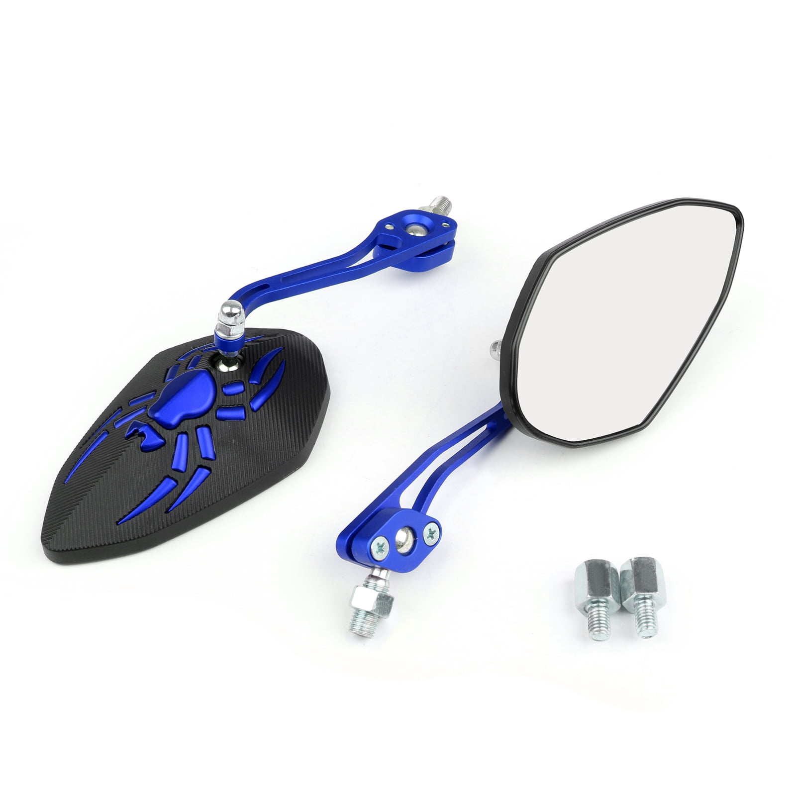 Motorcycle Spider Rear View Mirrors Blue For Universal 8mm-10mm ...