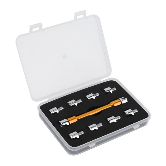 Motorcycle Spoke Wrench Set - Interchangeable Tips, 10 Sizes - Convenient And Practical - Aluminum And Iron Material