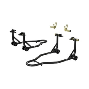 Motorcycle Stand Lift, 850lbs Capacity Front Rear Combo Stand Lift, Front Wheel Dual-Fork Stand, Rear U+L Fork Swingarm Spool Stand, for Most Motorcycles