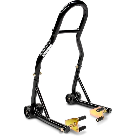 Motorcycle Stand Lift, Front Fork Wheel Lift Stand, 850lbs Capacity Universal Paddock Lift Jack Stand, Fork Adapter, Compatible With Most Yamaha Honda Kawasaki Suzuki BMW Motorcycles