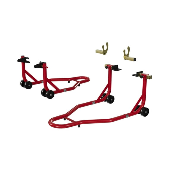 Motorcycle Stand Lift Front and Rear Wheels Lift with u+2 Adjustable Swingarm Spool for Maintenance and Repairs