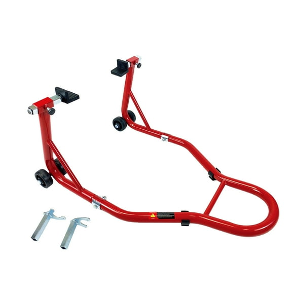 Motorcycle Stands, 850 lbs Capacity Rear Wheels Lift with U+L Adjustable Swingarm Spool, Heavy Duty Swingarm Paddock Stands Red