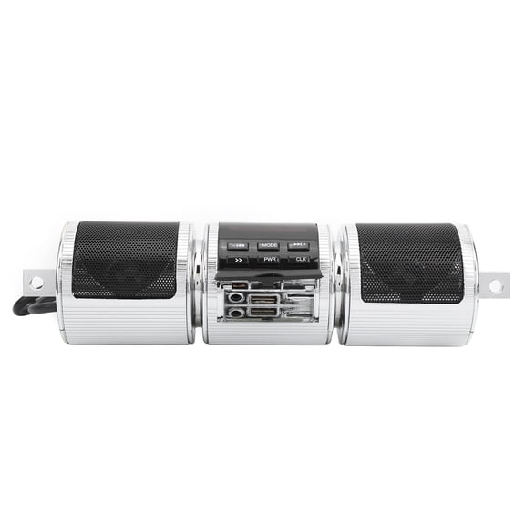 Motorcycle Stereo Speaker Bluetooth MP3 Audio Handlebar Player Waterproof Sound System (8.3 x 2.4 in / 21 x 6 cm)
