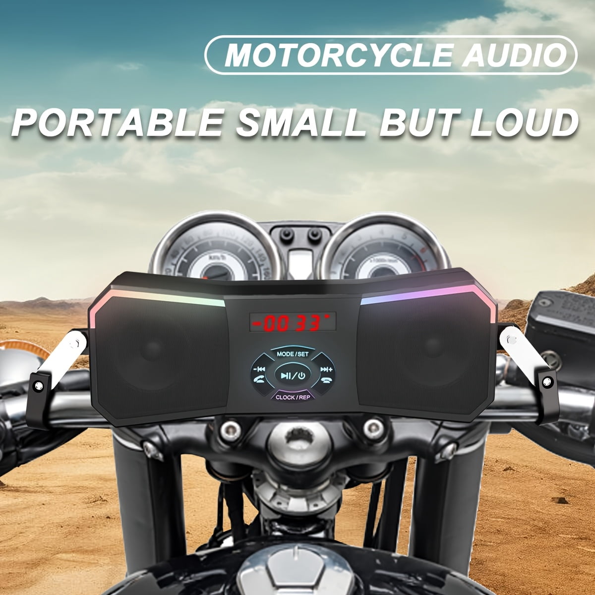 [Motorcycle Stereo Speaker] Motorcycle Stereo Speaker, Handlebar Mount ...