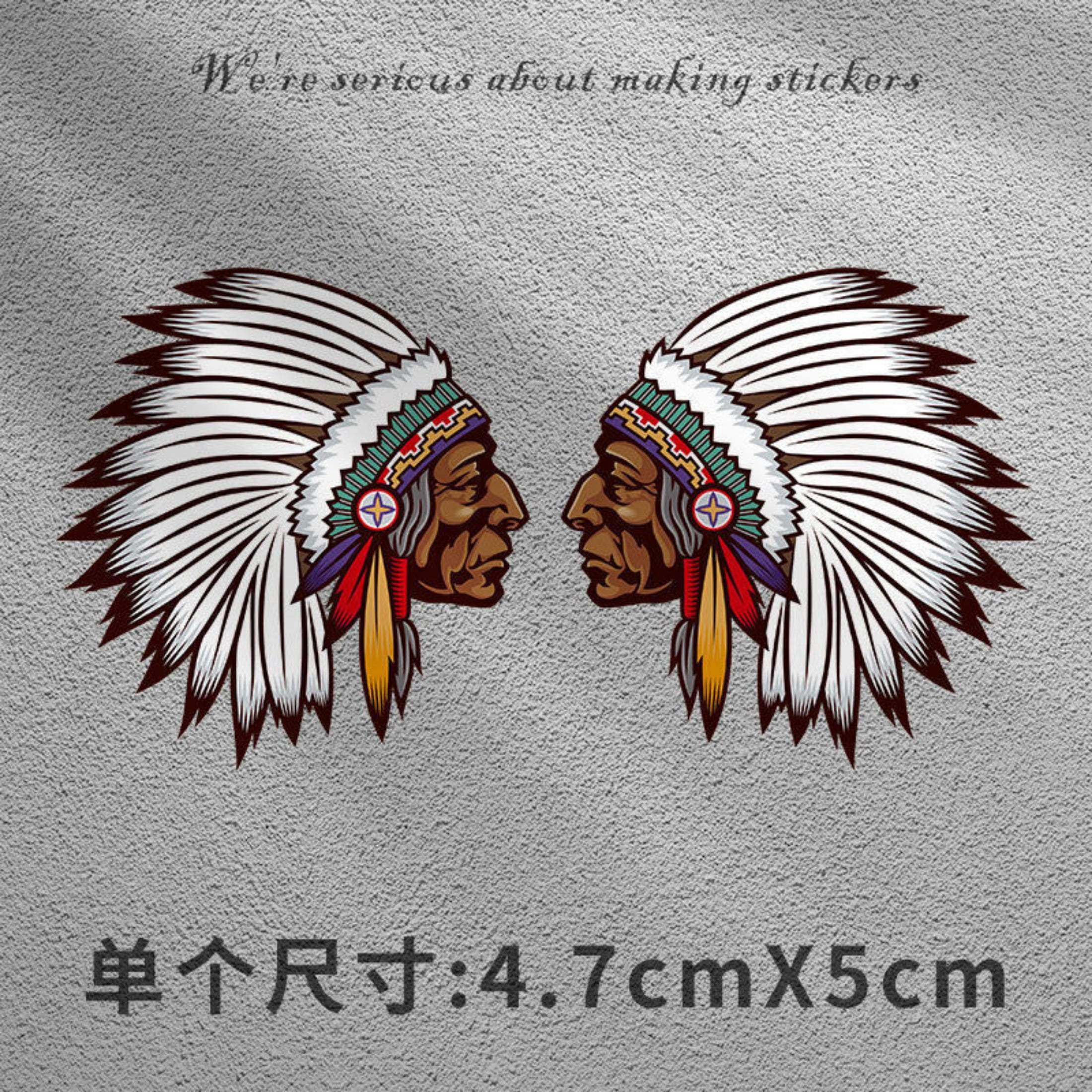 Motorcycle Sticker Indian Avatar Tribal Totem Battery Moving Pedal ...
