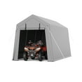 thumbnail image 1 of Motorcycle Storage Sheds, Portable Shed with Rolled up Zipper Door, Waterproof, Storage Tent Heavy Duty for Motorcycle, Bike, Firewood, Garden Tools, Grey, 1 of 7