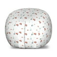 thumbnail image 1 of Motorcycle Storage Toy Bag Chair, Pastel Colored Mopeds and Scooters with Dots Going to Opposite Directions, Stuffed Animal Organizer Washable Bag, Small Size, Salmon Seafoam, by Ambesonne, 1 of 3
