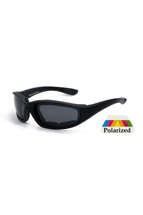 Motorcycle Sunglasses - Black Frame / Smoke Polarized Lens