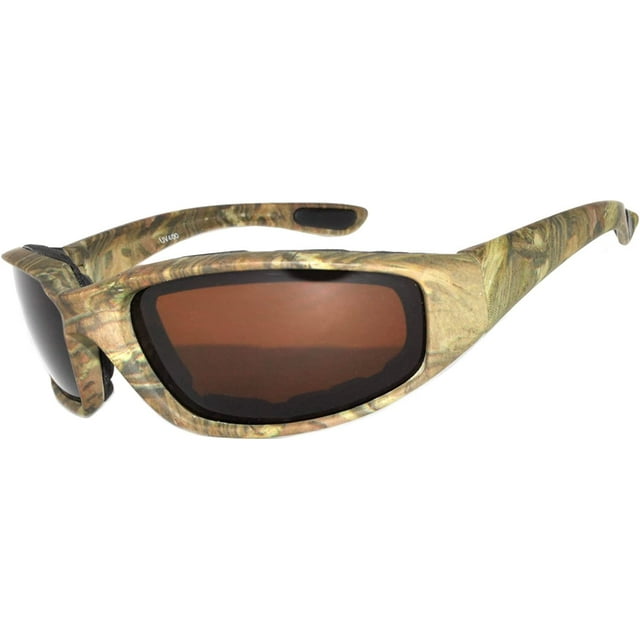 Motorcycle Sunglasses - Camo 1 Frame / Brown Lens