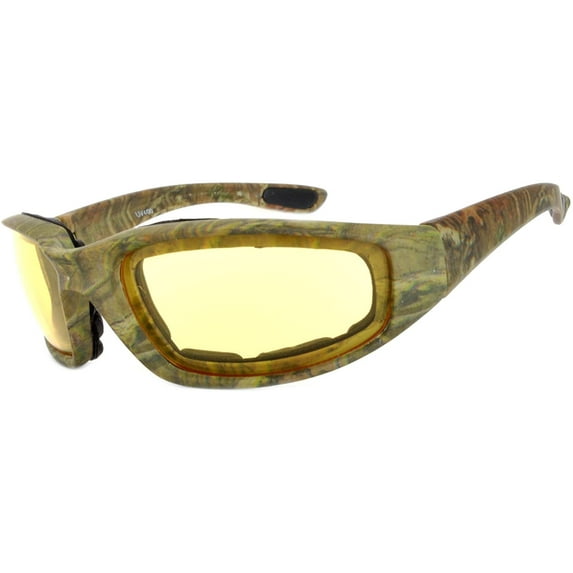 Motorcycle Sunglasses - Camo 1 Frame / Yellow Lens