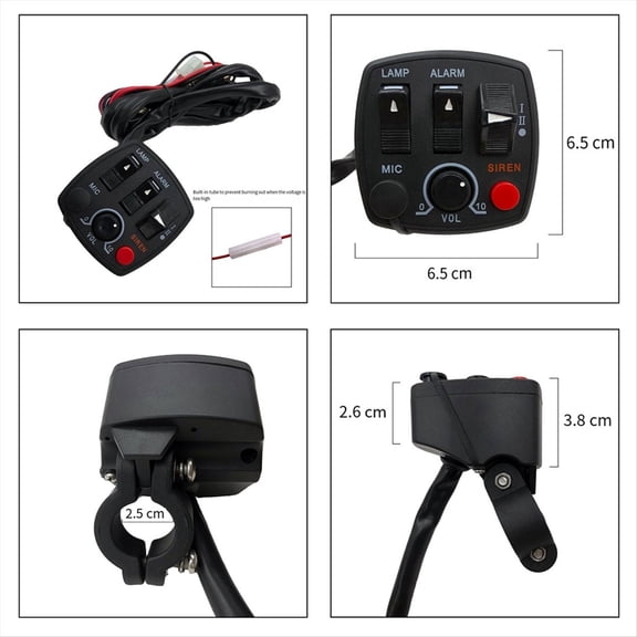 Motorcycle Switch Handle Controller for Electric Startup Headlight Speaker Warning Light Volume Control Switches,1 x Handle Controller