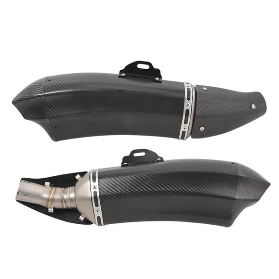 Motorcycle Systems Exhaust Pipe Carbon Fiber Muffler With Cover Slip-on For Kawasaki For Ninja H2 2015-2020