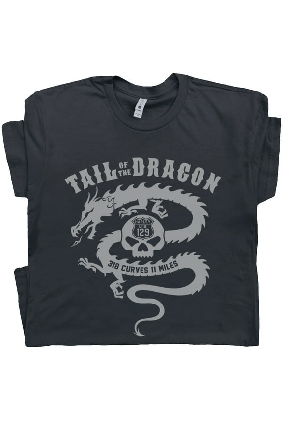 Motorcycle T Shirt Cool Biker Shirts Vintage Harley Tail Of The Dragon Graphic Tee for Men Women Guys Indian Triumph Sturgis