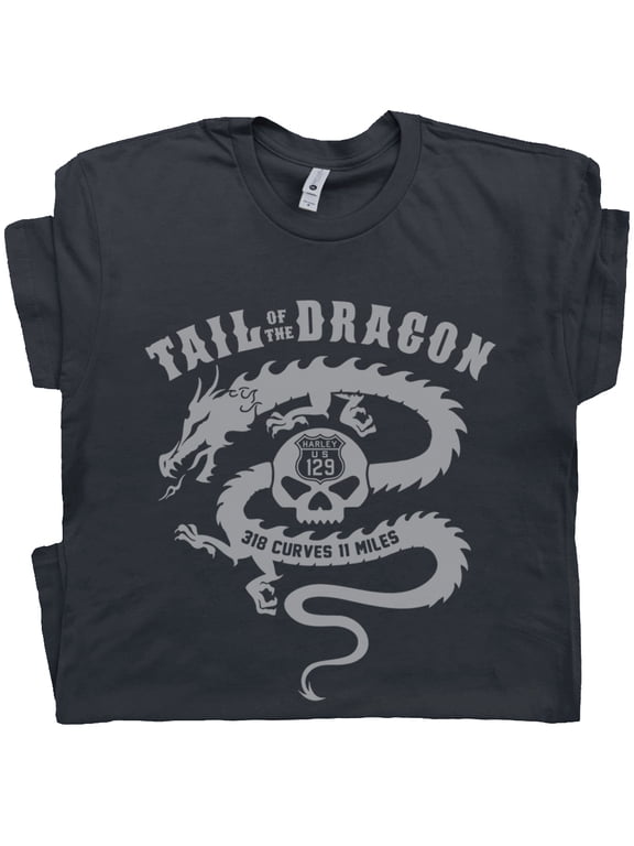 Motorcycle T Shirt Cool Biker Shirts Vintage Harley Tail Of The Dragon Graphic Tee for Men Women Guys Indian Triumph Sturgis