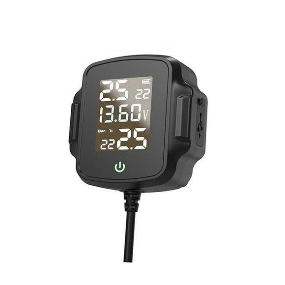 Motorcycle TPMS Motorbike Tire Pressure Monitoring System Tyre Temperature Alarm System With QC 3.0 USB Charger For Phone Tablet