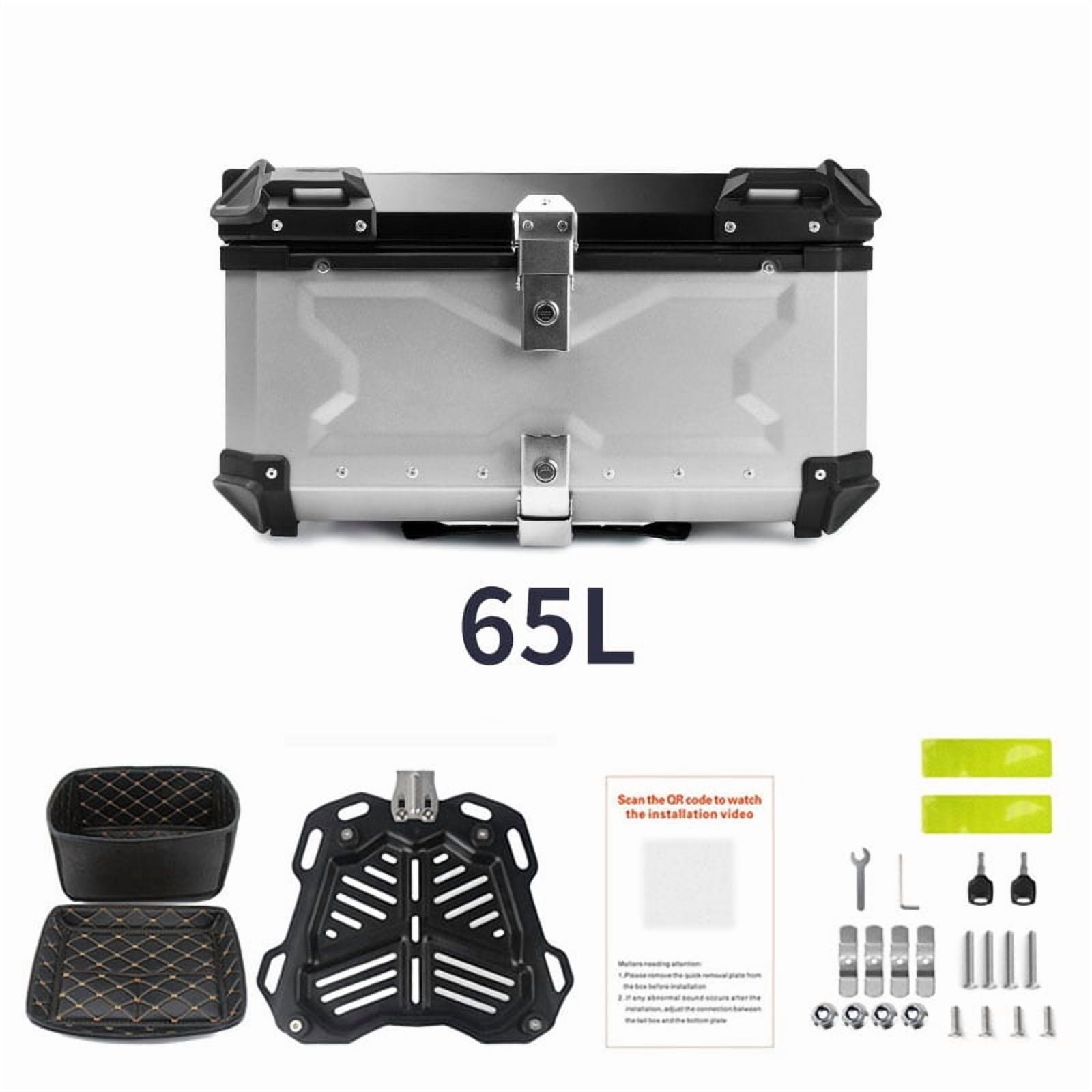 Aazon.co: Labwork 55L Otorcycle Top Case Tail Box With Ounting Plate Hard Aluinu Alloy - View #7
