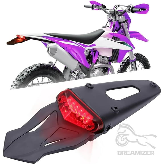 Motorcycle Tail LED Light Rear Fender Dirt Bike 12V Taillight Brake Stop License Plate Lamp For Trail Supermoto Motocross
