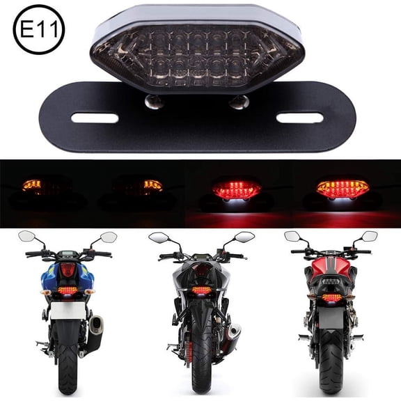 Motorcycle Tail Light: Integrated Design 5 In 1, Universal Fit For Most Bikes With Metal Bracket