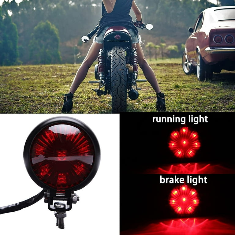 Motorcycle Tail Light Red LED Stop Lamp Compatible With Chopper