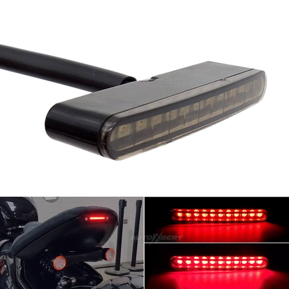 Motorcycle Tail Light Stop LED Brake Rear 12V Mini Smoke lens Red ATV Motorbike