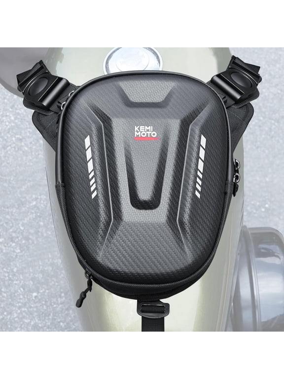Motorcycle Tank Bag EVA Hard Shell Thigh Bag Drop Leg Bag Magnetic Waist Bag for Men Women Cycling Hiking Running 12L Black