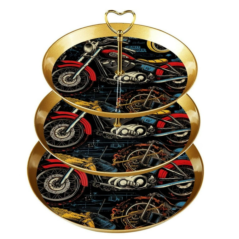 Motorcycle Theme Plastic Discs Iron Pillar Jewelry Organizer