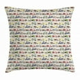 thumbnail image 1 of Motorcycle Throw Pillow Cushion Cover, Vintage Multicolored Motorcycles Old and Modern and Lively Spots in Background, Decorative Square Accent Pillow Case, 18 X 18 Inches, Multicolor, by Ambesonne, 1 of 2
