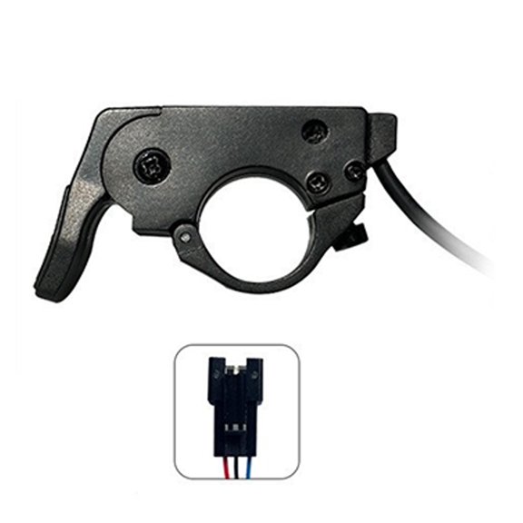 Motorcycle Thumb Throttle Lever With 3 Pin Plug and Cable Connection, Release Handlebar Clamp Control for Left or Right Install Replacement