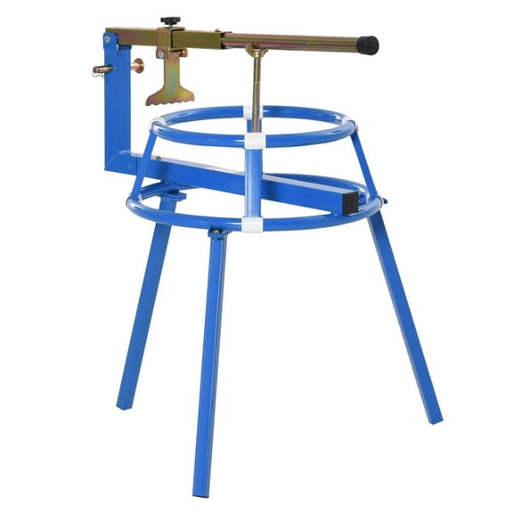Motorcycle Tire Changing Stand 16-24 Inch - Portable Adjustable Tire Changer with Bead Breaker - Steel Construction - Blue