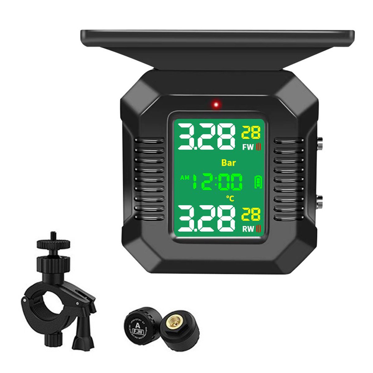 Motorcycle Tire Pressure Monitoring System Wireless TPMS With 2