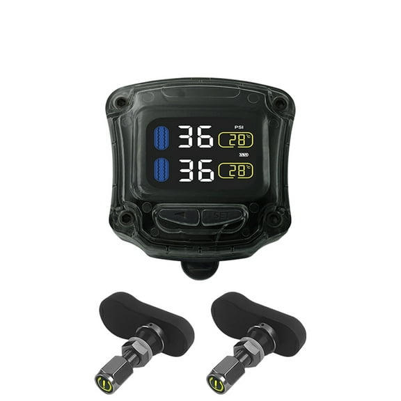 Motorcycle Tire Pressure Monitoring System with 2 Internal Sensors TPMS Wireless Tire Pressure Monitoring System Real Time Alerts