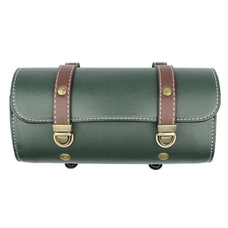 Motorcycle Tool Bag, PU Leather Bicycle Fork Saddlebags Side Bag Roll, Handlebar Tail Rack Storage Tool Pouch with Strap