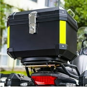 Motorcycle Top Box, Lockable Helmet Luggage Storage Rear Tour Box With Reflective Design, Waterproof Storage Carrier Case, Universal Accessories.