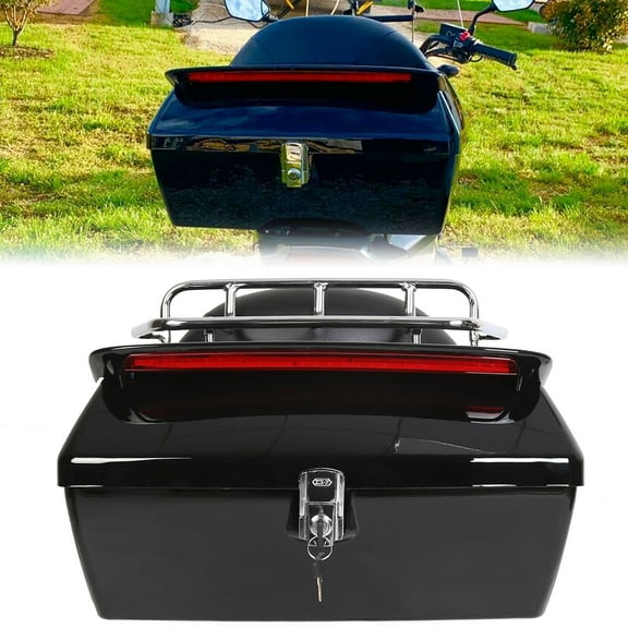 Motorcycle Tour Trunk Tail Box Luggage Pack For Harley Yamaha Suzuki Cruiser