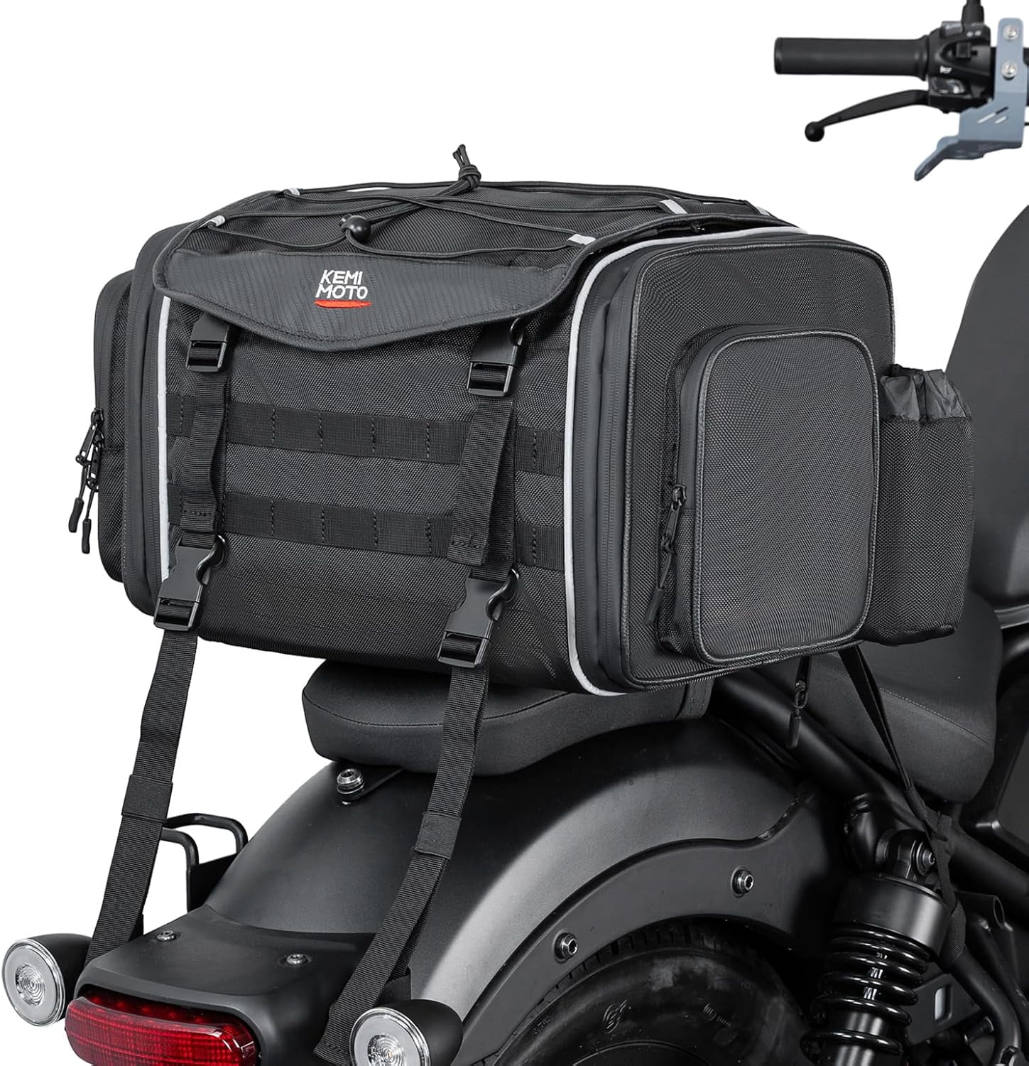 Motorcycle Travel Luggage Bags 25L-30L Expandable Tail Bag Waterproof ...