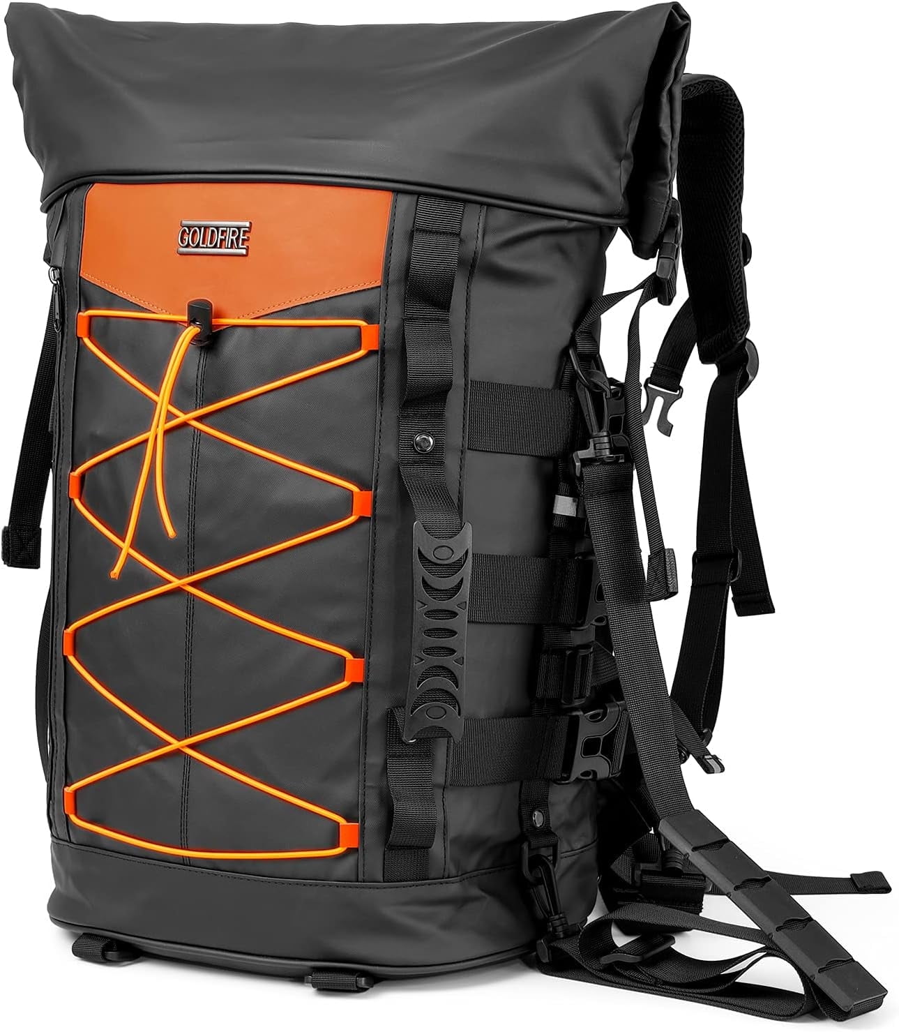 Motorcycle Travel Luggage- Expandable Motorcycle Travel Backpack-Weather Resistant Duffle Bag or Back Seat Waterproof Motorcycle Travel Bag with Sissy Bar Bag Straps for Outdoor -Expandable 40L-65L