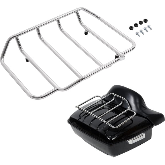 Motorcycle Trunk Luggage Rack Trunk Top Rack Rail Compatible with Harley Davidson Touring 1984-2024 Street Glide CVO Replacement for 53665-87 Fit for Chopped Razor