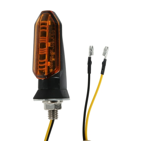 Motorcycle Turn Signal Assembly LED Three-ball Light Motorcycle Blinkers with Bright Yellow Lamp Universal Front/Rear Motorcycle LED Lights Orange Housing 1 Pcs