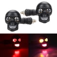 thumbnail image 1 of Motorcycle Turn Signal Lights, Skull LED Daytime Running Lights, 2-Piece ABS Housing Amber Turn Signals Vibration Resistant, 1 of 7