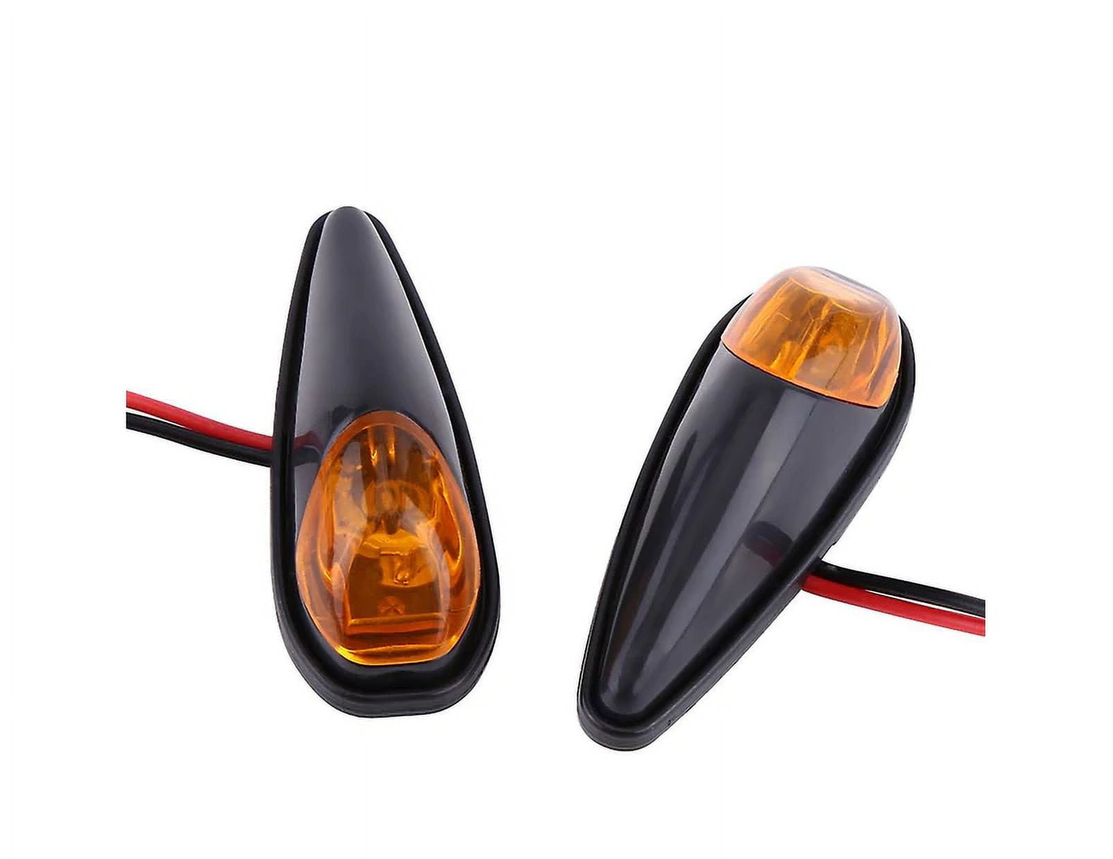 Motorcycle LED Turn Signals Motorcycle LED Turn Signal Lights - Universal 12V Triangle Flush Mount Indicators (2 Pack) Universal Bike Lights