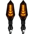 thumbnail image 1 of Motorcycle Turn Signals Indicator Lights: 2PCS Universal 12V LED Turn Signals Lights Blinker for Motorbike Electric Scooter, Front Rear Flashing Daytime Running Lights Waterproof (Yellow Light), 1 of 10