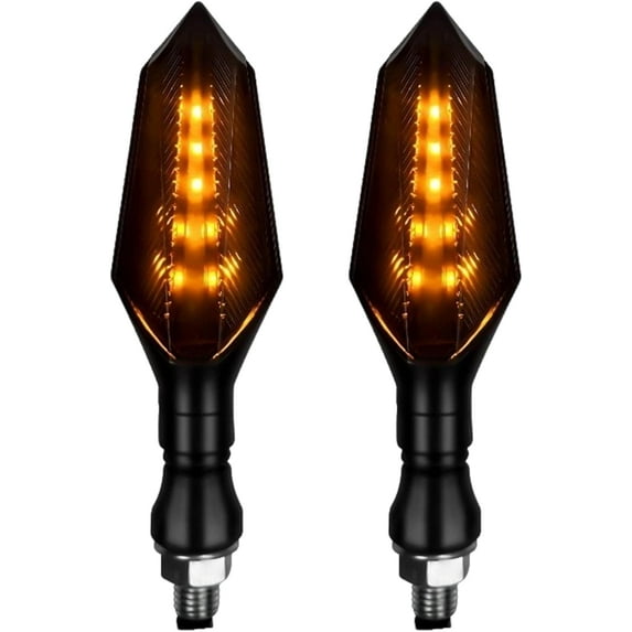 Motorcycle Turn Signals Indicator Lights: 2PCS Universal 12V LED Turn Signals Lights Blinker for Motorbike Electric Scooter, Front Rear Flashing Daytime Running Lights Waterproof (Yellow Light)