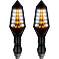 thumbnail image 1 of Motorcycle Turn Signals Indicator Lights: 2PCS Universal 12V LED Turn Signals Lights Blinker for Motorbike Electric Scooter, Front Rear Flashing Daytime Running Lights Waterproof (White Light), 1 of 10
